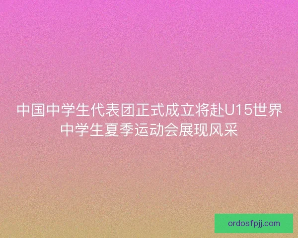 中国中学生代表团正式成立将赴U15世界中学生夏季运动会展现风采